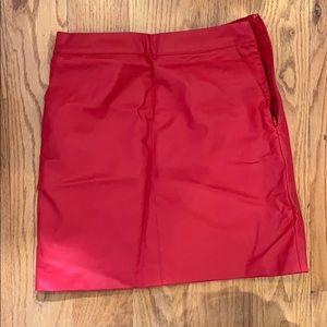 Red vegan leather skirt
